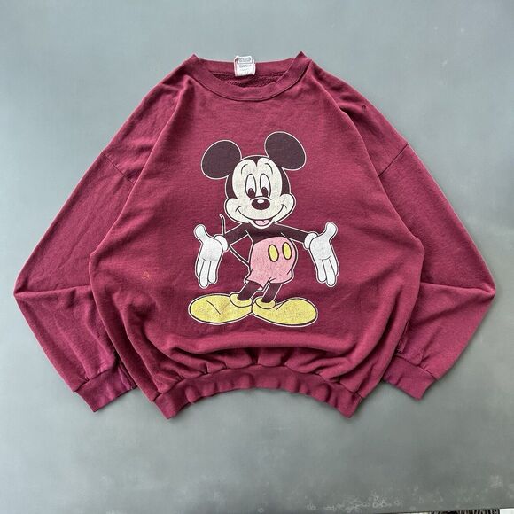 Vintage Disney Designs Mickey Mouse Sweatshirt Adult XL Made In USA 80s 90s - Picture 1 of 10